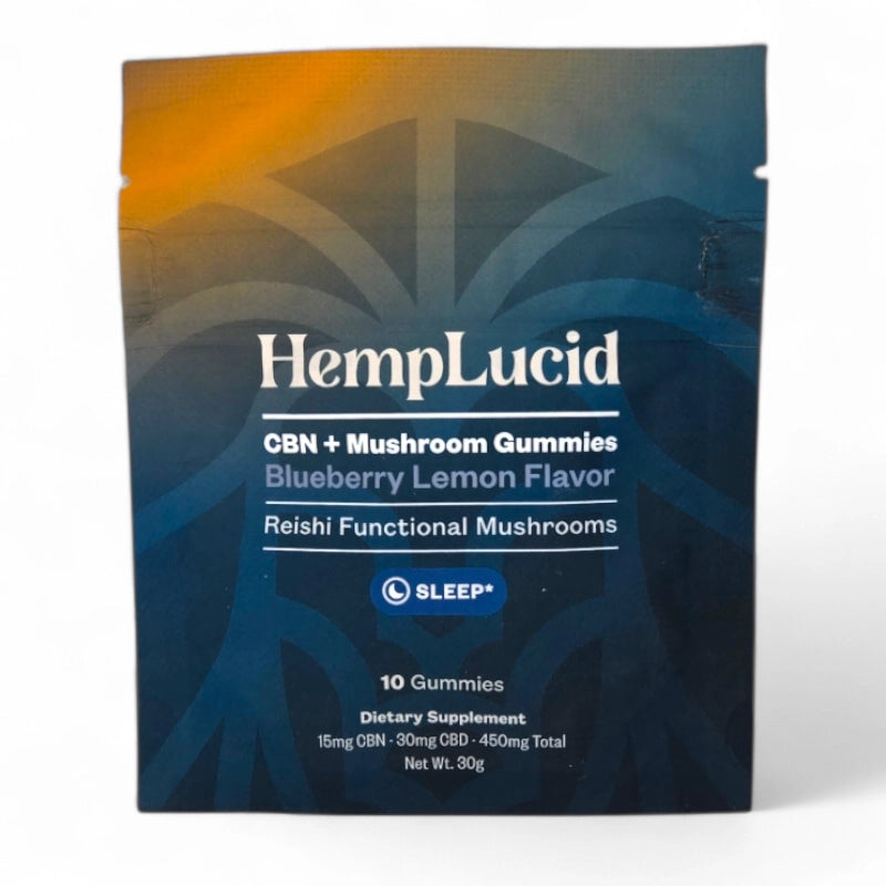 Hemp Lucid Focus Sleep Stress - Herb & Mushroom CBN THC CBG CBD Gummies 10ct