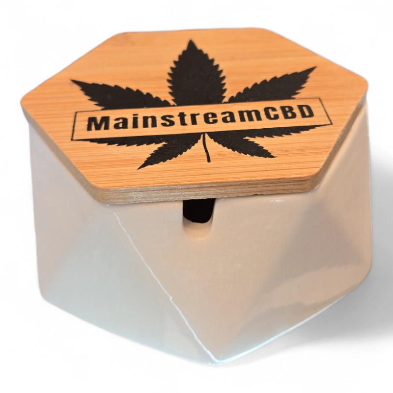 Mainstream Branded Ceramic Ashtray with Lid