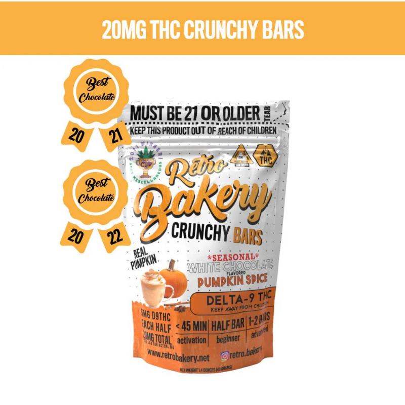 Retro Bakery Crunchy Bar (20mg THC) White Chocolate Pumpkin Spice